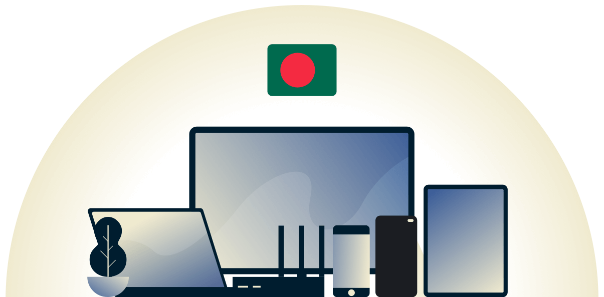 Bangladesh VPN beskytter en r&aelig;kke forskellige enheder.