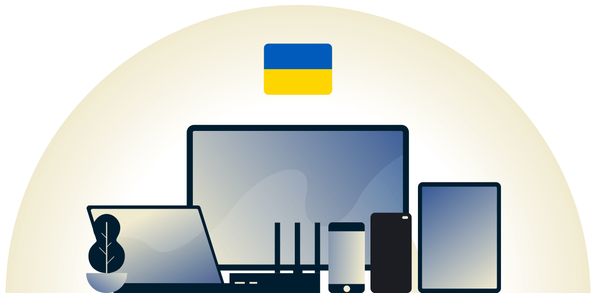 VPN ucraina che protegge una variet&agrave; di dispositivi.